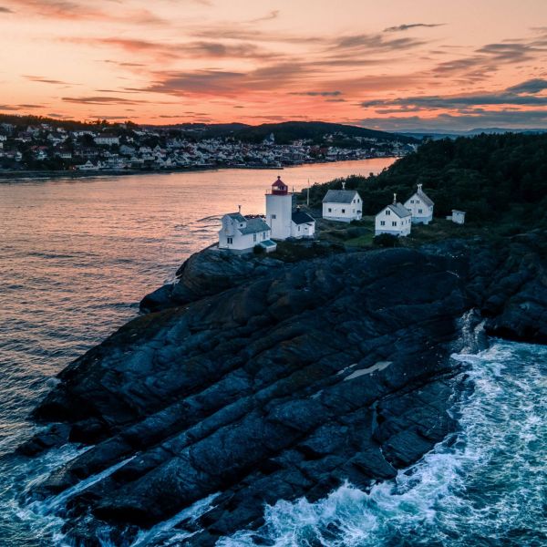 The view on the lighthouse on the Langøya Island